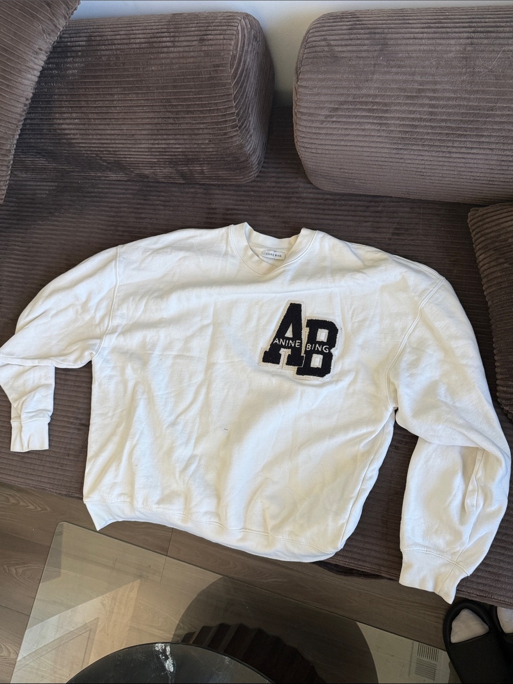 Anine Bing White Crewneck Sweatshirt